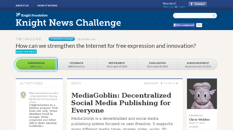 MediaGoblin on the Knight News Challenge