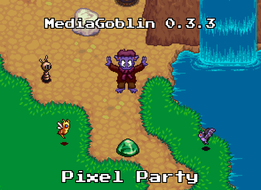 MediaGoblin 0.3.3: Pixel Party banner